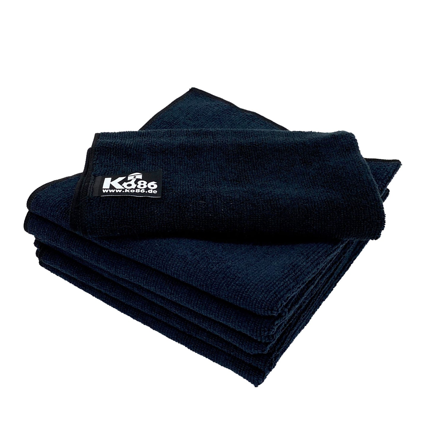 KO86 all-round microfiber cloth black 40x40cm set of 5 300GSM